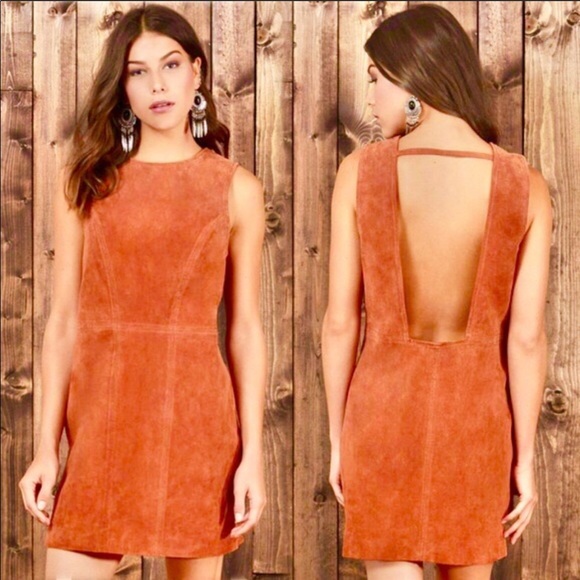 Suede Mini Mod Dress - Picture 1 of 5